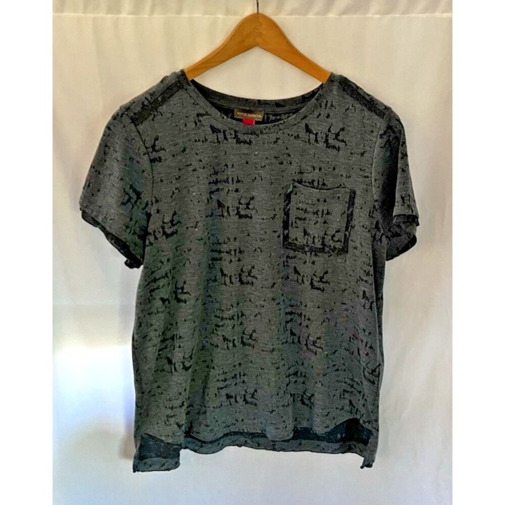 Vince Camuto navy burnout tee distressed Medium